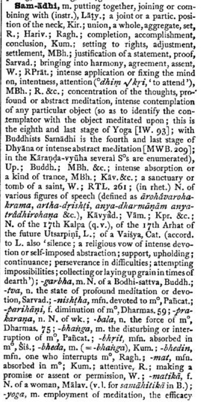 Samadhi, putting together